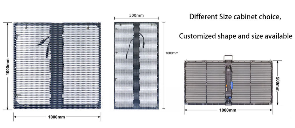 p3 led screen size