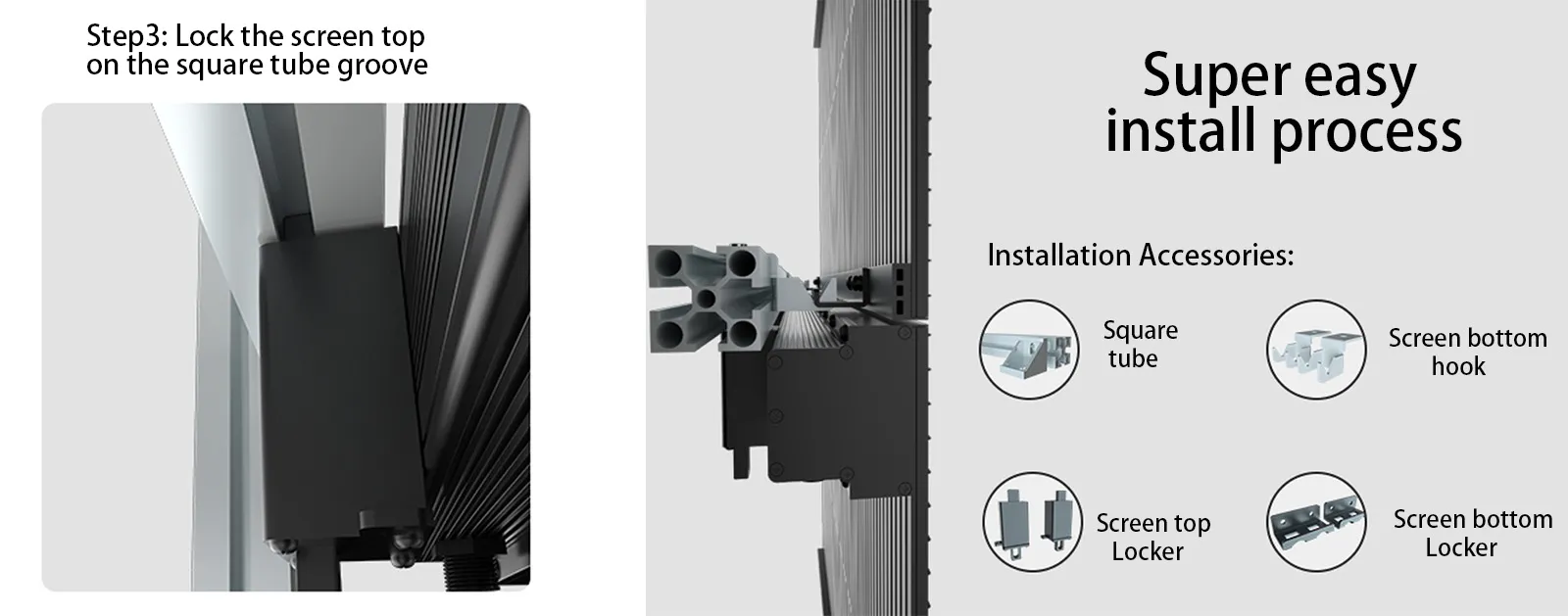 Installation process 2-Grille led screen