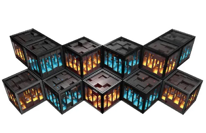 Cube shape DJ booth LED screen-Effect