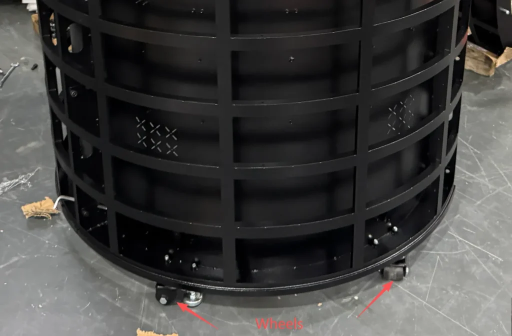 Cylinder led display with Wheels